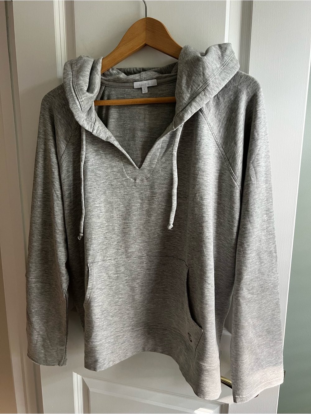 Calme by Johnny Was Easy Pullover Hoodie Sweatshirt in Heather Grey Size Large